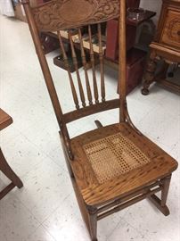 Antique oak ladies rocker