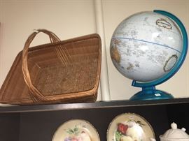Vintage globe and basket