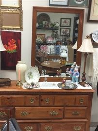 pine dresser, maple mirror