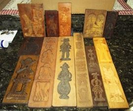 Wonderful antique vintage hand carved Springerle cookie molds!
