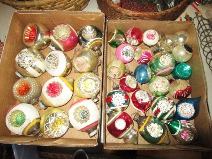 Vintage Christmas mercury glass decorative balls