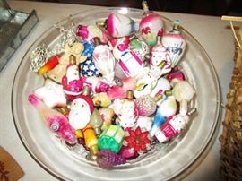 Milk glass figural Christmas ornaments