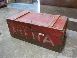 Old Military wooden foot locker