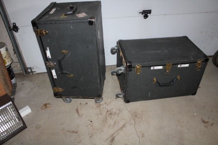 2 Trunks on Carts Exhibition Convention Boxes