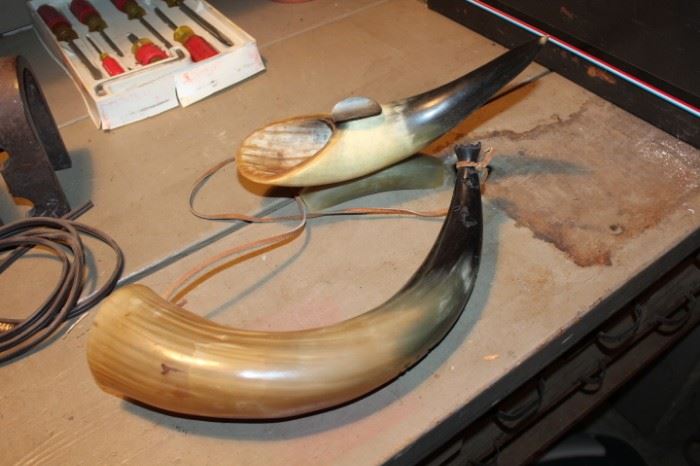 Powder Horn and Horn on Base