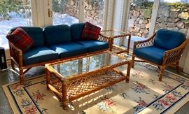 Again, McGuire Settee, Coffee Table, End Table and and additional chair. 