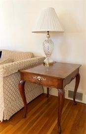 Pair, Baker Side Tables --- And Waterford Table Lamp - available as pair.