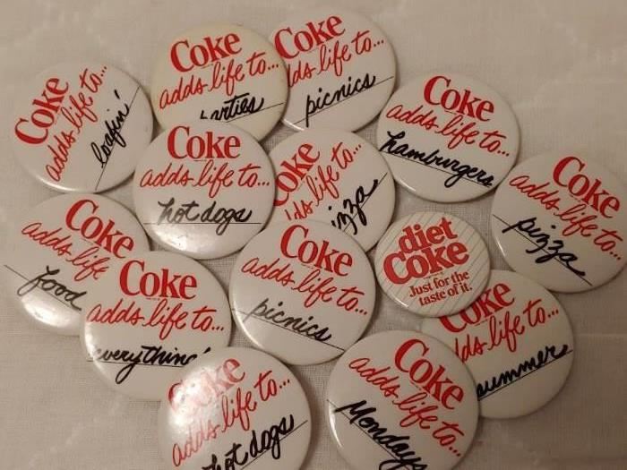 Vintage Coke Adds Life To.... Pin Back Buttons
