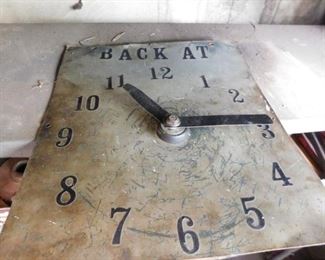 Shop Clock made from old Spark Plug Sign