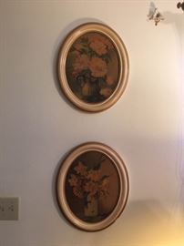 oval framed rose prints