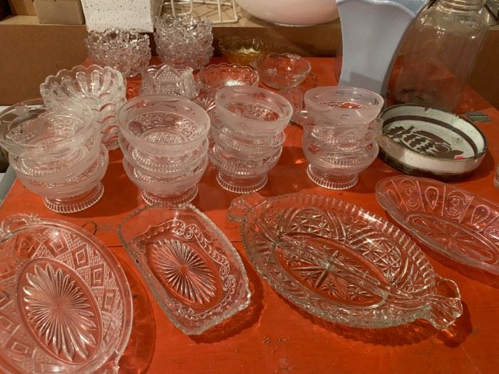 Antique clear dishes