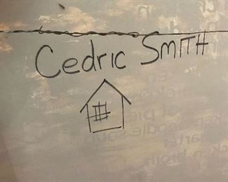 Cedric Smith signature on the back of the painting.