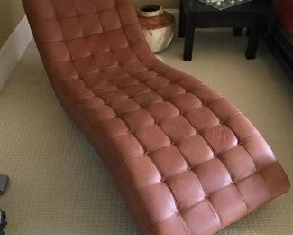 Tufted Leather Chaise Lounge.
