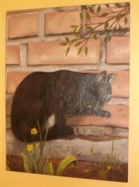 Black cat painting