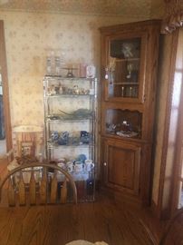 Oak corner cabinet 
