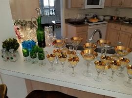 Wow look at the Gold Rimmed Glass Set!