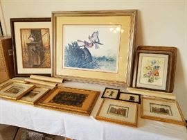 Many Prints all in high quality frames