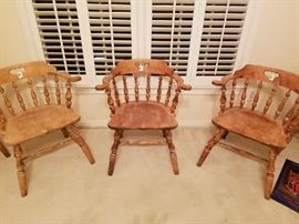Set of 5 Milk washed barrel chairs
