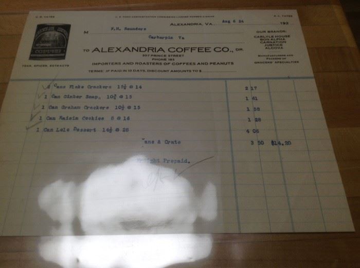 1924 ALEXANDRIA COFFEE CO.