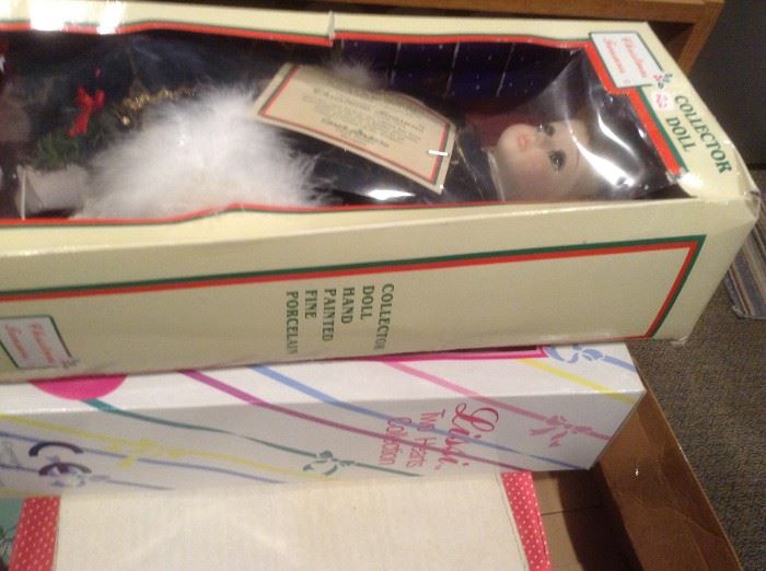 Hand Painted Porcelain Dolls NIB COA