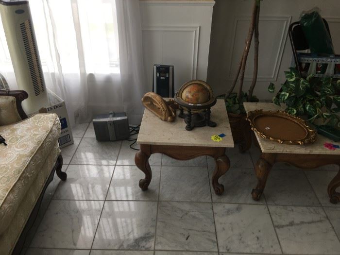 marble top end tables