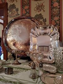 Sterling and silver plate serving pieces great for catering