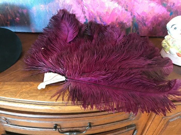 Antique French Feather Fan