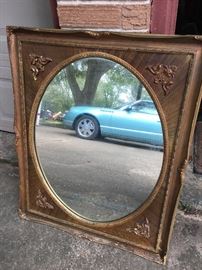 Antique filigree mirror.