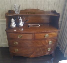 Unusual bow front serving piece by Henredon