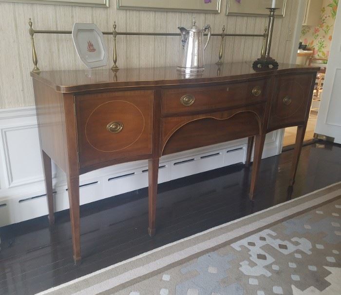 Antique sideboard with brass gallery