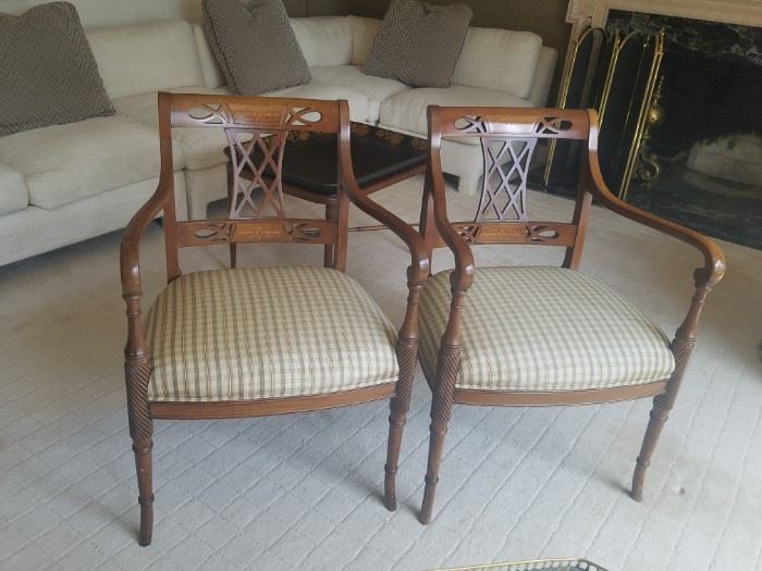 Fine quality pair of arm chairs 