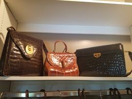 Many many vintage and designer purses