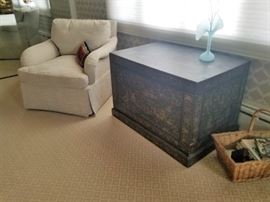 Antique Japanned painted trunk