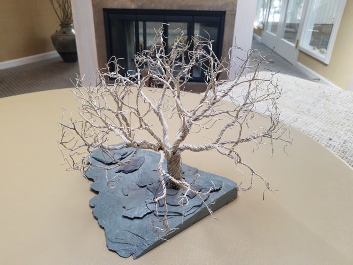 Abstract metal tree sculpture 