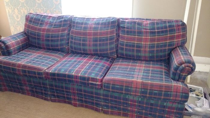 The plaid sofa