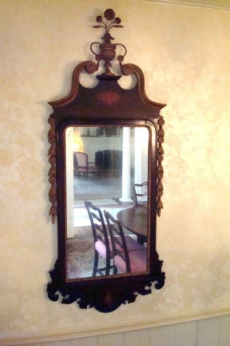 Chippendale inlaid mirror.