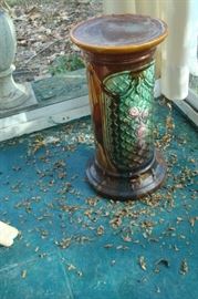 Antique ceramic plant stand. Could be Roseville but not signed.