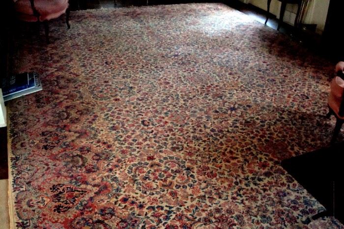 Large Karastan oriental design rug. Size approximately 20 by 12.