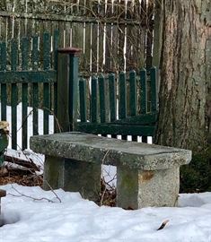 Outdoor granite bench.