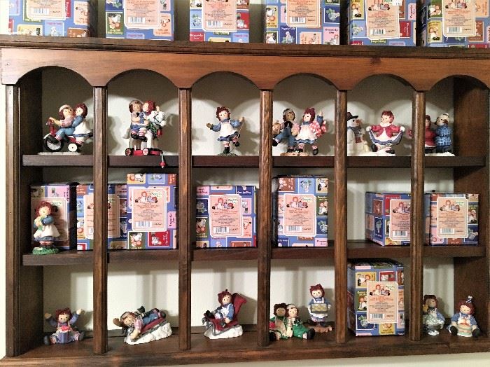 SOME OF THE ENESCO PORCELAIN RAGGEDY ANN & ANDY FIGURINES
