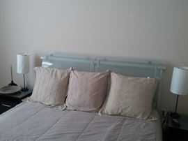King Bed with Glass Headboard