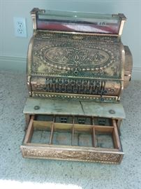 Antique Copper Plate Brass National Cash Register 