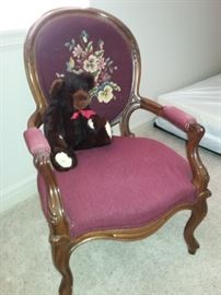 Needlepoint French Provincial Side Chair