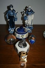 DELFT, POLISH POTTERY, PAPER WEIGHTS