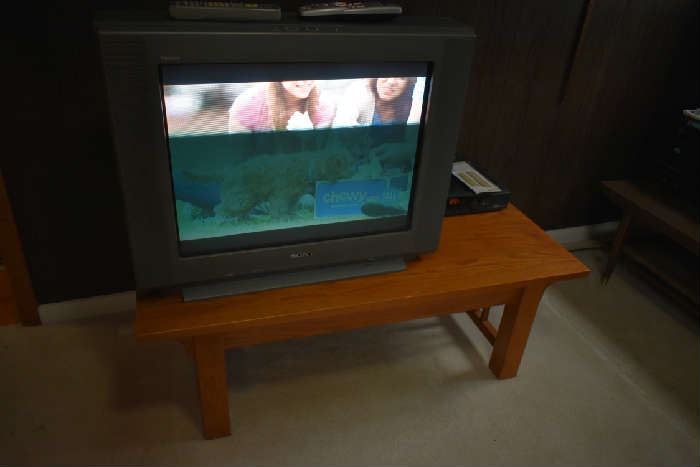 MISSION STYLE COFFEE TABLE, TV