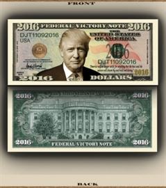 DONALD TRUMP VICTORY PRESIDENT NOVELTY BILL Lot o ...