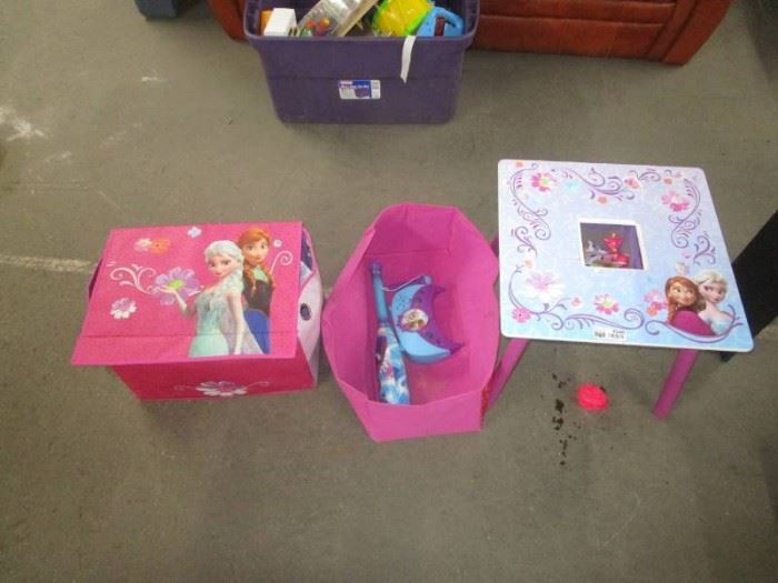 FROZEN Storage Totes and Childs Table and Desk W ...