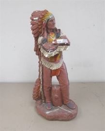 Indian Chief Statue Chalkware