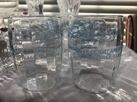 Set of eight super cute vintage drinking glasses; Edwardsville Creamery; Edwardsville, Illinois 