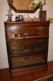 Antique 3 Section Globe-Wernicke Oak Barrister Lawyers Bookcase c1910